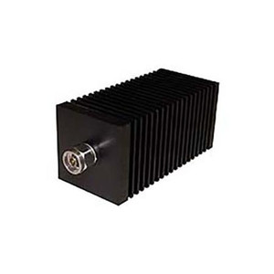 BIRD TECHNOLOGIES 100 Watt, 10dB Axial, convection-cooled attenuator with BNC female to female connectors. DC to 2.4 GHz, 50 Ohms, black anodized aluminum.