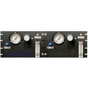 Dual Pipe Panel, Includes: 2x Analog Pressure Guages 0-15 PSI (0-103.4KPa) 2x Flow Measurement Indicators 0-100 SCFH (0-47.2LPM) 2x Manual Shut-Off Valves,