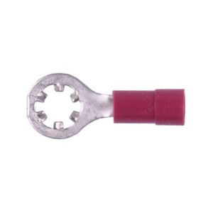 HAINES PRODUCTS Vinyl insulated rng term with insulation grip. wire sizes 22-18 ga. and #8 size stud or screw. 100 per box locking internal star ring terminal