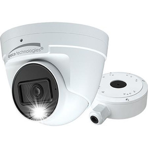 SPECO 4MP IP Advanced Analytics Turret Camera with White Light Intensifier, 2.8mm fixed, NDAA, JuncBox