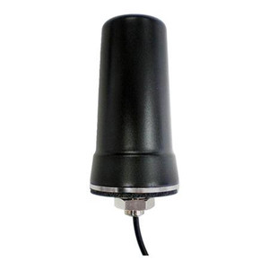 E/M WAVE IP66 Rated LTE Broadband/ Multiband 698-960 /1710-2700 MHz Antenna Black, 3/8” (M-10) Hole, Bulkhead, 2' Low Loss 100 cable w/SMA Plug connector