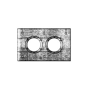 MICROFLECT multiple entrance feed-thru plate. 5" diameter openings. 2 ports. 17.5" x 9.5" plate. Order cable boots separately.