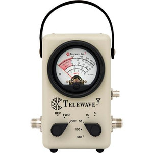 TELEWAVE broadband 20-1000 MHz wattmeter with RF tap. Requires no elements or bandswitching. Power ranges of 5, 15,50, 150 & 500 watts. UHF female connectors