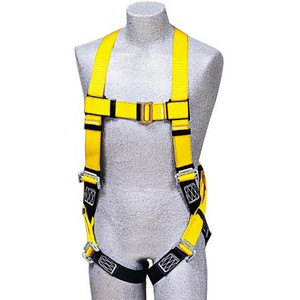 DBI/SALA Vest Style Harness. Back D-ring, adjustable non-slip chest straps, parachute buckle leg straps. Universal size. Polyester webbing const.