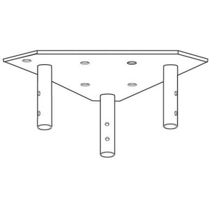 ROHN 55G top beacon plate. For mounting lighting beacon to the top of a ROHN 55G tower. Bolts to the top of standard sections. Hot-dip galvanized with bolts