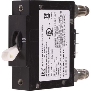 NEWMAR 10 amp circuit breaker with OPEN circuit alarm contacts for the DST-20A (66412) panel and PFM-200 (17797). .