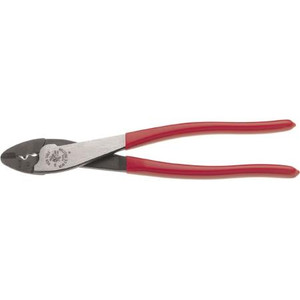 KLEIN regular non-ratcheting term. crimper. Designed for 10 to 22 AWG wire range. Wire cutter in nose. Use with both insulated and non-insulated termina