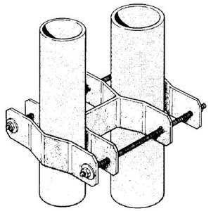 SINCLAIR universal pipe to pipe clamp set. Allows a 1.5" to 3.5" OD pipe to be attached to a 3.5" to 6.63" OD pipe. Single piece.
