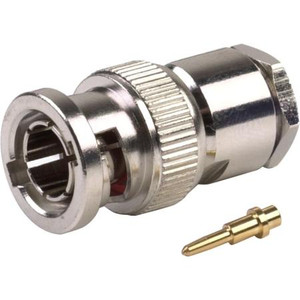 RF INDUSTRIES BNC male connector for RG8/X, Belden 9258 and Times LMR-240. cable. Nickle plated body, gold pin. Solder center pin, clamp on braid.