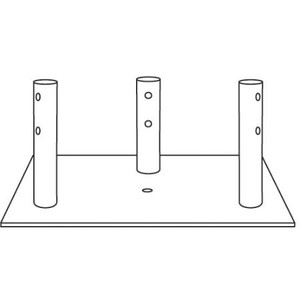ROHN 55G concrete base plate. Requires one pier pin, sku 67582,for installation Towers mounted on this base must be guyed or bracketed at all times.