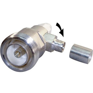 RF INDUSTRIES premium 7/16 DIN female right angle connector for 9913, LMR400 cables. .