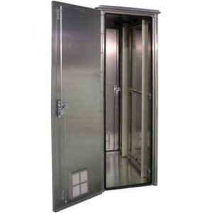 DDB UNLIMITED 78"H x 25"W x 42"D Outdoor aluminum cabinet enclosure. NEMA 250 Type 3,3R,3S,4,4X. 19" or 23" rails. Front/rear doors w/ 3pt lock. DROP SHIP.