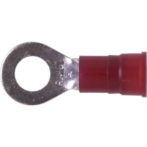 3M nylon insulated ring terminal with brazed seam. For 8 gauge wire size and 5/16" stud or screw size. 25 per box. .