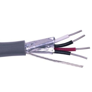 BELDEN 22 awg computer cable. 2 pair with tinned drain wire. PVC jacket with overall Beldfoil aluminum-polyester shield, solid conductors.
