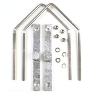 VENTEV V-bolt mounting kit. Fits round members up to 7" OD or 4.95" angle members. Incl. stainless steel V-bolt & hardware. Larger sizes on req. Set of 2.