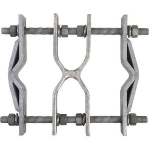 COMMSCOPE mounting clamp kit. Fits round members up to 5" O.D. Angle members approx. 4-1/2" on a side. (Set of 2). .