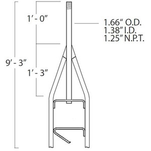 ROHN 25G top section for use with comm- unication antenna. 1.25" OD support tube extends 18" above apex of side rails. 1-1/4" N.P.T. Threaded end.