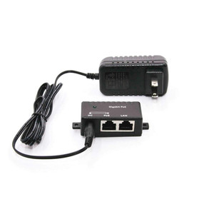 Single Port Gigabit Mode B PoE Injector With 48 Volt 15 Watt Power Supply