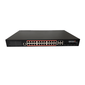 Fanless 24-Port Gigabit Layer 2 Managed IEEE 802.3bt Switch with 53V 3000W Power Supply