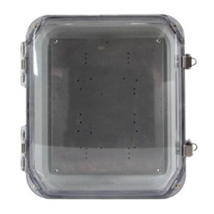 SKU 211572 | VENTEV 12X10X5 Enclosure. Clear Door Latch Lock, back panel, mounting feet, Cord Grip Hole (Cord Grip Included)