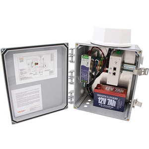 SKU 610099 | VENTEV UPS System for IoT radio, 12"x10"x6", Polycarbonate, 12 Vdc, 120W enclosure with LTE antenna. 7Ahr, 84 Whr