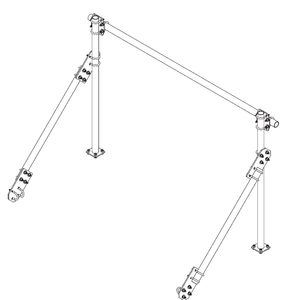 Sabre ARMUR Rooftop Ballast RRU Mount Kit - 5 ft Posts. Manufacturer brochure illustration.