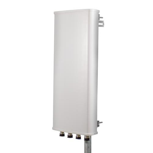 3GHz 18 dBi Dual Slant Quad Port 65 Degree Sector Antenna, 4x 7/16 DIN Female