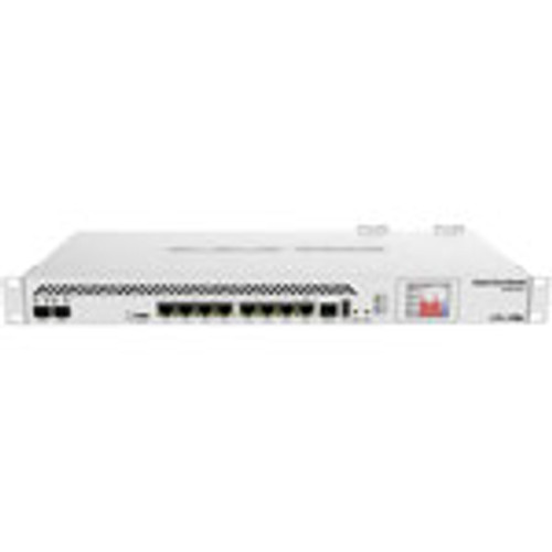 Cloud Core Router 1036-8G-2S+ with Tilera Tile-Gx36 CPU (36-cores, 1.2GHz per core), 4GB RAM, 2x SFP+ cage, 8x Gigabit LAN, RouterOS L6, 1U rackmount case, PSU, LCD panel. Sale price while supplies last