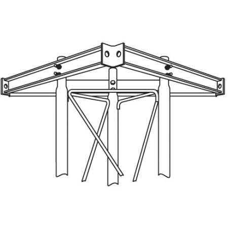 ROHN torque arm stablizer assembly for 55G towers. Anti-twist device located in antenna mounting areas. Atatched with section joint bolts.