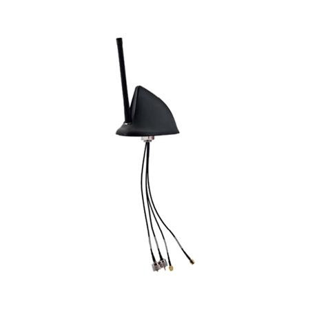 Low-Profile, 2-port Sharkfin antenna w/ 2 ports operating over r 698-960/1690-3800 MHz fo Vehicular/M2M/IoT application