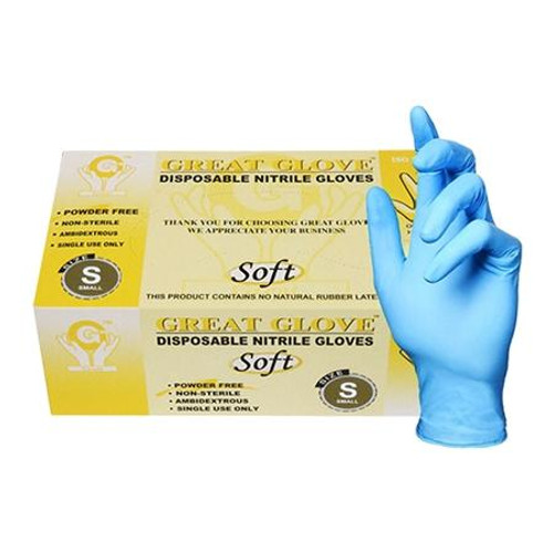 TESTEQUITY Nitrile Gloves, Powder Free, Fingers Textured, 4.5mil, Blue, 100/Box, Large .
