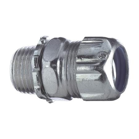 OMNION POWER Conduit Connector, Liquidtight, Straight, 3/4 ", Steel, Metallic - Zinc Finish, 41.28 mm . .