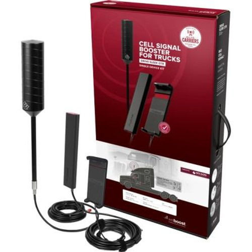 WEBOOST Drive Sleek OTR 23dB Truck Booster Kit. Covers 700LTE/CELL/PCS/AWS. Includes 4G trucker antenna, booster and Sleek cradle. SMB conn. Canadian model.