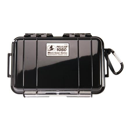 PELICAN Waterproof Micro Case with clear cover is crush proof and ideal for cell- phones,radios & small devices. Exterior: 5.06"W x 7.50"L x 3.12"D