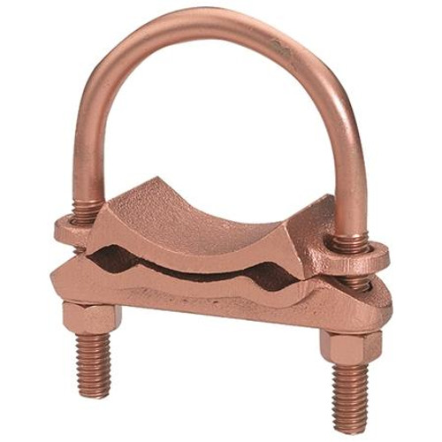 BURNDY Mechanical Grounding Connector, 2 Parallel Cables to Rod or Pipe, 4 AWG ( Sol.) - 2/0 AWG (Str.), 2-1/2 in Rod, 2-1/2 in Pipe