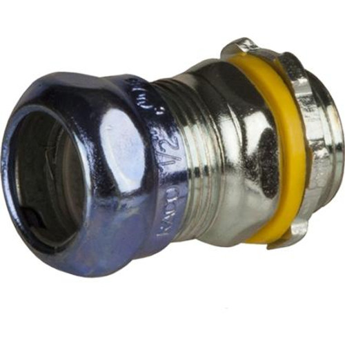 HUBBELL 1 in. EMT Raintight Compression Connector, Uninsulated. Steel construction ensures mechanical protection.