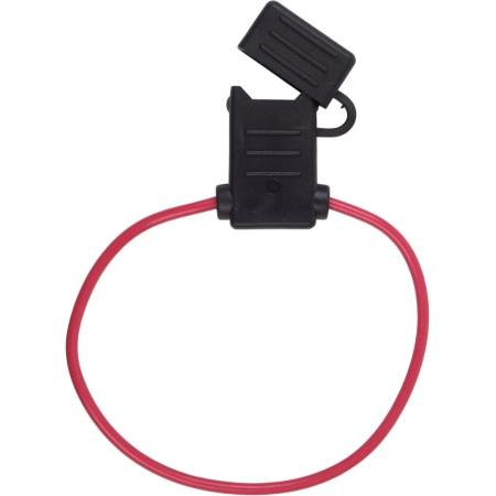 HAINES PRODUCTS deluxe ATC blade type fuse holder, rubber fuse holder w/ attached protective boot cover. 18 ga. heavy duty wire leads. 25 pack. Black.