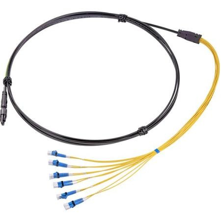 COMMSCOPE Hardened Multifiber Optical Connector (HMFOC) cable assembly, HMFOC plug to 6 LC Duplex, 12-fiber, 55 Meters