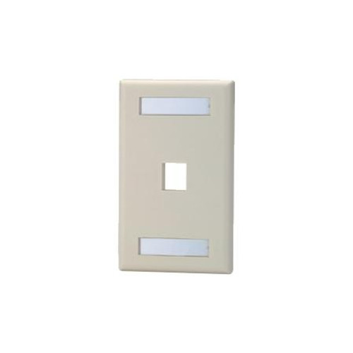 SIGNAMAX 1-Port Single Gang Keystone faceplate with Labeling Windows. White Color. Made of high impact thermoplastic .