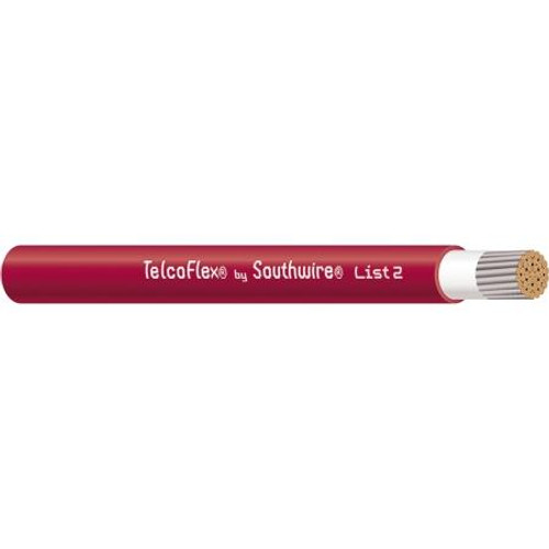 SOUTHWIRE TelcoFlex II Central Office Power Cable, 4 AWG, Single Conductor, Class 1 Flexible Strand Without Braid, LSZH, 600 Volts, Red