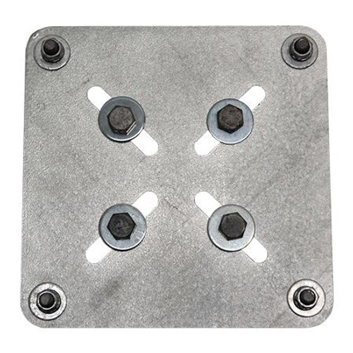 REMUS TOWER SERVICE 4 Bolt Square Bolt Pattern Universal Beacon Mounting Plate (Hot Dipped Galvanized) .