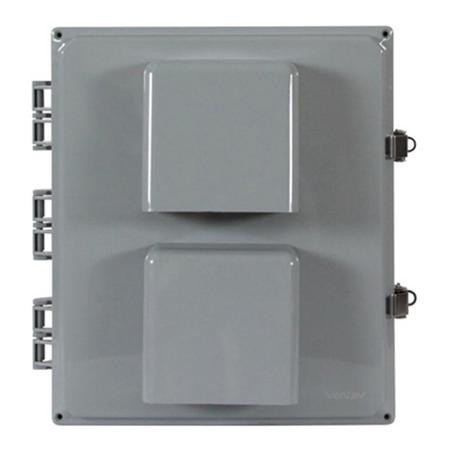SKU V14126LO-BASICHCT | Ventev 14X12X6 Polycarbonate H/C Enclosure w/Latch Lock. Incl. Backplate, Mounting Feet, No Bulkhead Holes, No Cord Grip. Incl. T-Bar Mounting Plate.