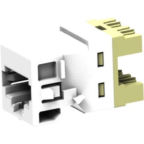 COMMSCOPE Uniprise UNJ Series Modular Jack, RJ45, category 6A, T568A/T568B unshielded, no dust cover, Pro white .