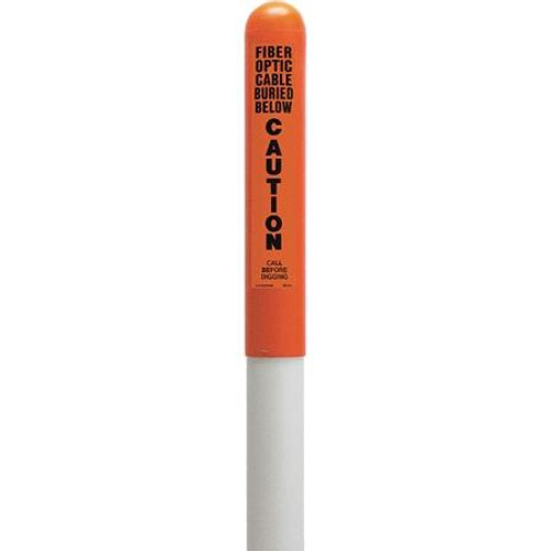 GRAINGER Utility Dome Marker, Overall Height: 72 in. Round, Thermoplastic, Orange/Black/White .