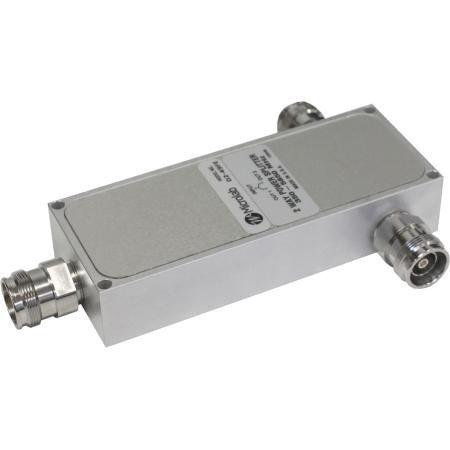 MICROLAB 350-5850 MHz 2-Way Splitter, 4.3-10 Female Opposed Connectors, ROHS, Low RF Insertion Loss .