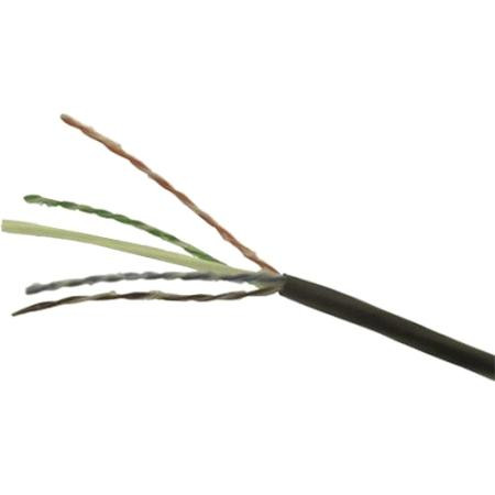 COMMSCOPE Category 6A F/UTP Cable outdoor, black jacket, aluminum tape shield, inner jacket, 4 pair count, 1000 ft (305 m) length, reel.