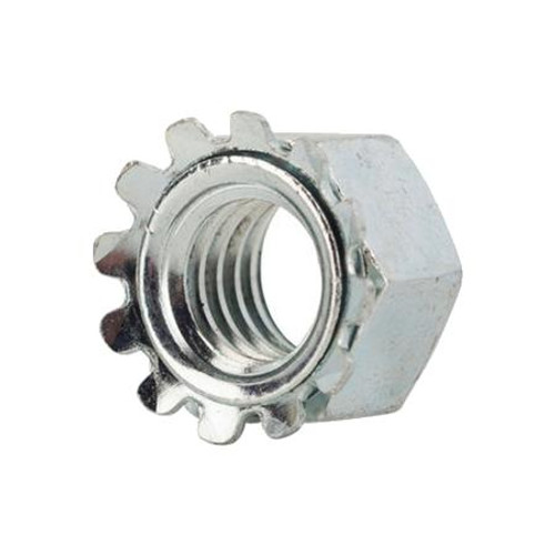 WIRELESS SOLUTIONS 1/4"-20 Zinc Finsh Steel with External Tooth Lockwasher K-Lock Nut .