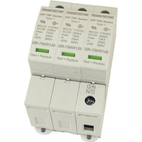 TRANSTECTOR 277/480 Vac, 3-Pole, 3-Phase Wye Surge Protection, a robust 75 kA surge capacity, and reliable solution for 277/480 Vac applications.