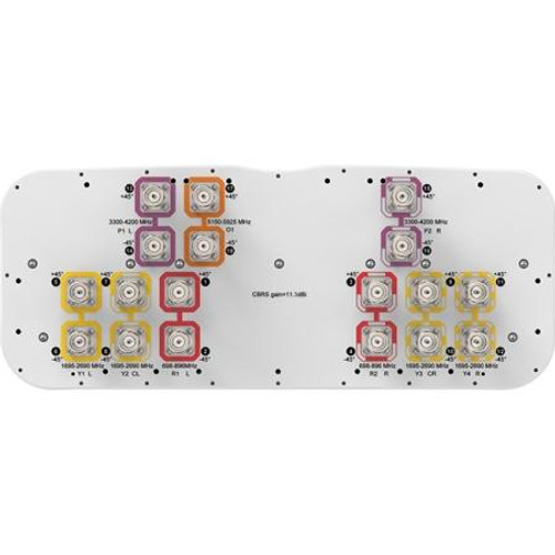 COMMSCOPE 18-port, 4x 698-896MHz, 8x 1695-2690MHz, 4x CBRS, 2x LAA, 65Deg, 2 ft, 4deg fixed tilt for 698-896MHz and 1695-2690MHz, 0deg fixed tilt for