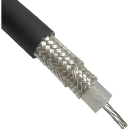 TIMES RG214, M17/75 coxaial cable. 50 ohm, Strand silver coated ctr conductor PVC jacket. Dual silver coated shielding Solid polyethylene dielectric.